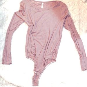 Super Trendy Pink Striped Bodysuit